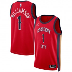 Män New Orleans Pelicans Tröja Zion Williamson Jordan 2023-24 Statement Edition Röd Swingman